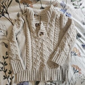 Cat & Jack toddler sweater in cream with sherpa collar lining. Size 3T